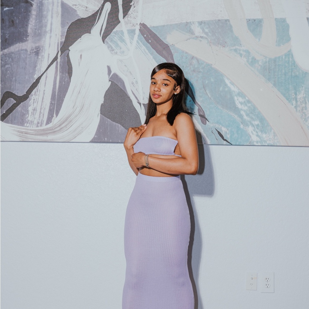 Elegant Lavender Strapless Dress